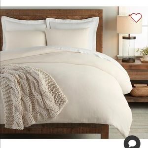 King Pottery Barn Soft Cotton Duvet Cover - Ivory